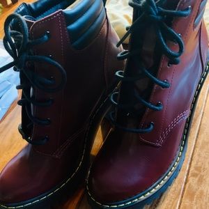 Dr.martens-red-high heels